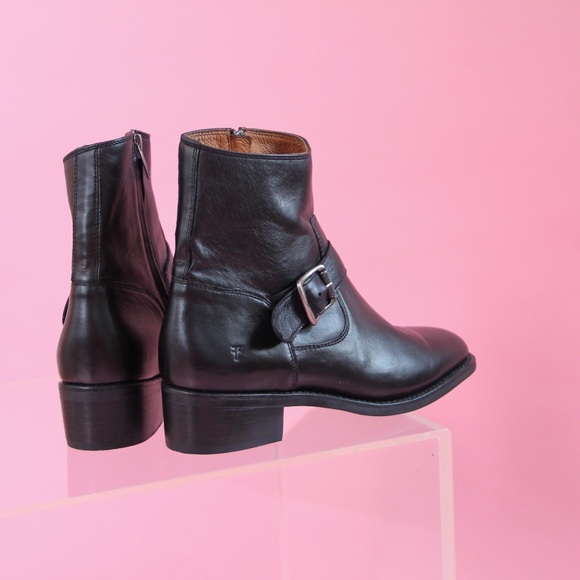 FRYE “Hannah Engineer” Black Leather Ankle Boot - Picture 4 of 4